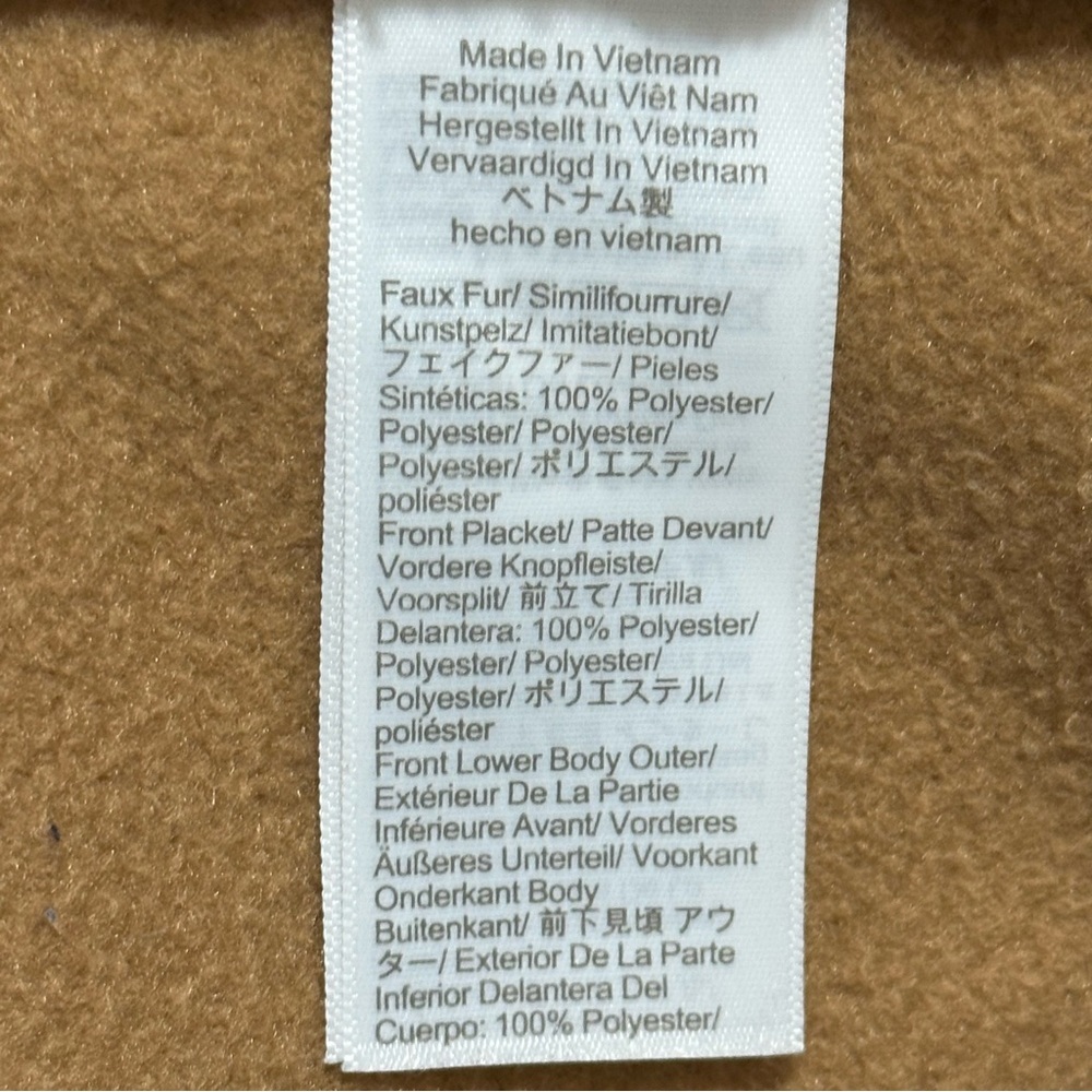 J Crew Factory Quilted Black and Tan Sherpa 1/4 Snap Neckline Pull Over Top - Picture 6 of 12